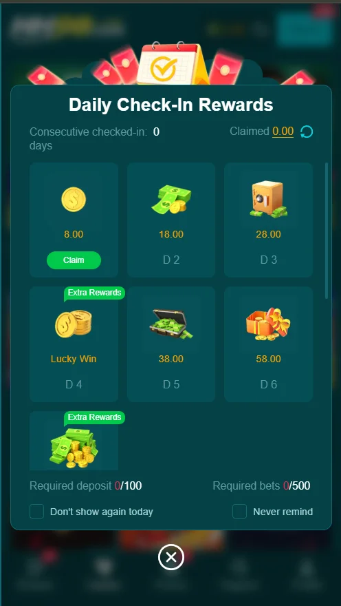 HH98 Game login and sign up