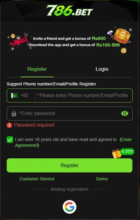 786 Bet Game login